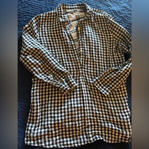 Black and White Plaid tunic Shirt j Jill